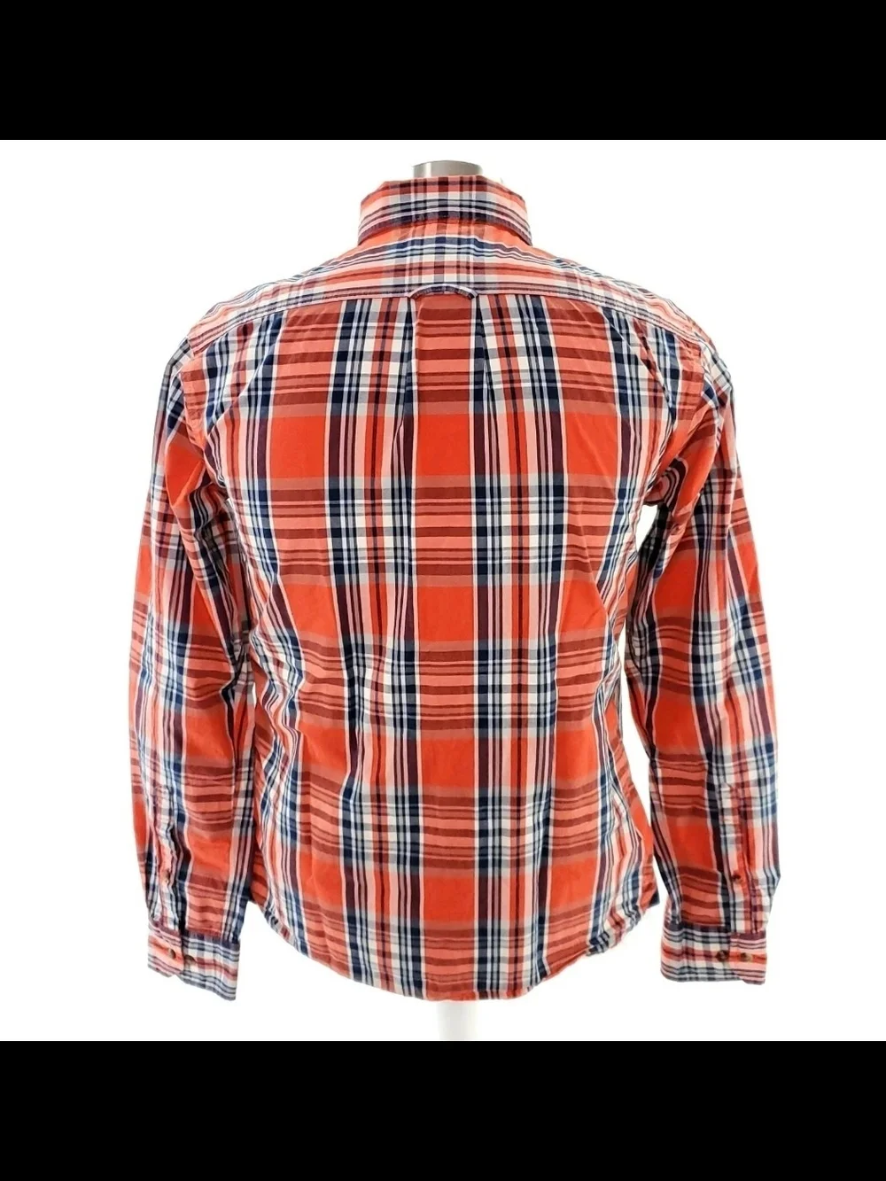 The North Face Mens Long Sleeve Button Up Shirt Small Orange 100% Cotton